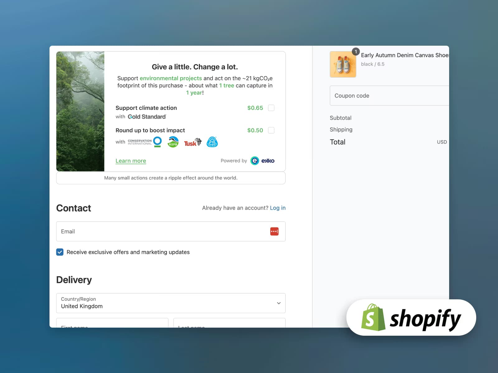Climate-positive checkout case study hero